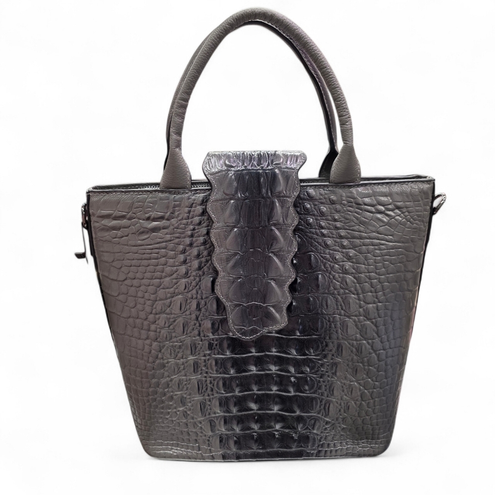 Real Leather Croc Embossed Purse Bag - Picture 9 of 12